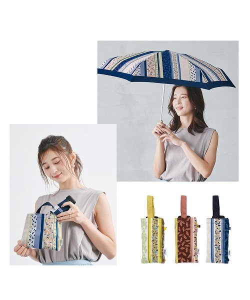 Wpc．(Wpc．)/【Wpc.公式】雨傘 パターンストライプ ミニ 50cm 晴雨兼用 レディース 折りたたみ 折り畳み 折りたたみ傘/img02