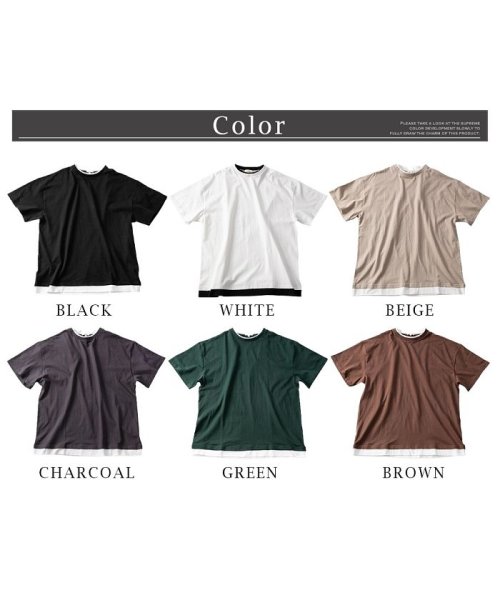  GENELESS(GENELESS)/Tシャツ メンズ オーバーサイズ 半袖 重ね着風 フェイクレイヤード ゆったり ビッグシルエット tシャツ/img06