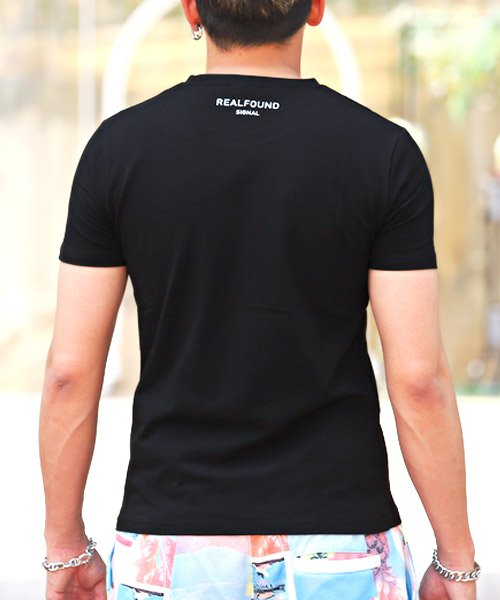 LUXSTYLE(ラグスタイル)/グラデーション刺繍ロゴプリントTシャツ/Tシャツ メンズ 半袖 ロゴ プリント 刺繍 レインボー グラデーション/img01
