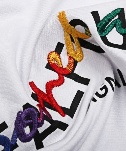 LUXSTYLE(ラグスタイル)/グラデーション刺繍ロゴプリントTシャツ/Tシャツ メンズ 半袖 ロゴ プリント 刺繍 レインボー グラデーション/img16