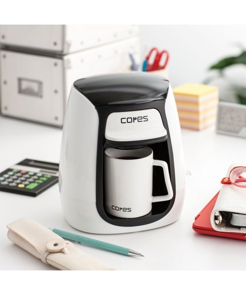 Cores(コレス)/【日本正規品】コレス コーヒーメーカー Cores 1カップコーヒーメーカー ゴールドフィルター フィルター付き コンパクト オートオフ機能 C312WH/img01