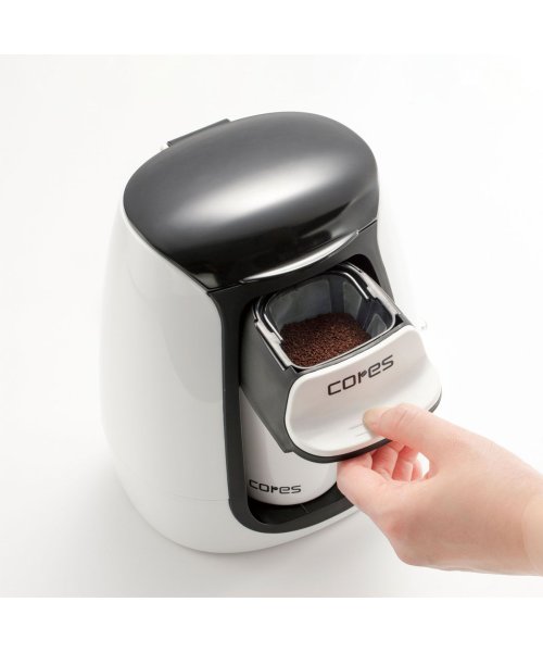Cores(コレス)/【日本正規品】コレス コーヒーメーカー Cores 1カップコーヒーメーカー ゴールドフィルター フィルター付き コンパクト オートオフ機能 C312WH/img03