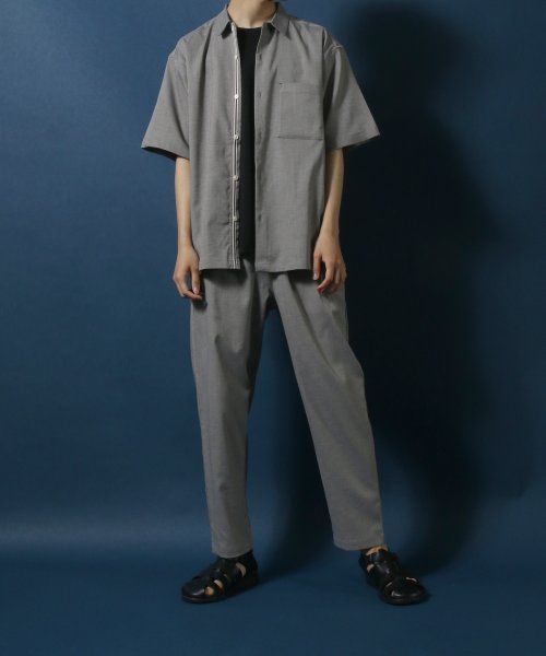 ANPAS(ANPAS)/【ANPAS】Linen Like Shirt Jacket SET－UP/麻風シャツジャケット＆ワイドテーパードパンツ セットアップ メンズ/img09