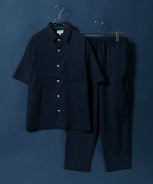ANPAS(ANPAS)/【ANPAS】Linen Like Shirt Jacket SET－UP/麻風シャツジャケット＆ワイドテーパードパンツ セットアップ メンズ/img26