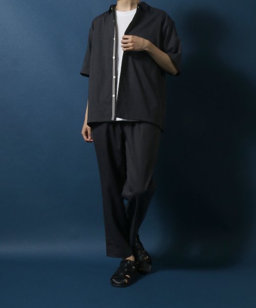 ANPAS(ANPAS)/【ANPAS】Linen Like Shirt Jacket SET－UP/麻風シャツジャケット＆ワイドテーパードパンツ セットアップ メンズ/img28