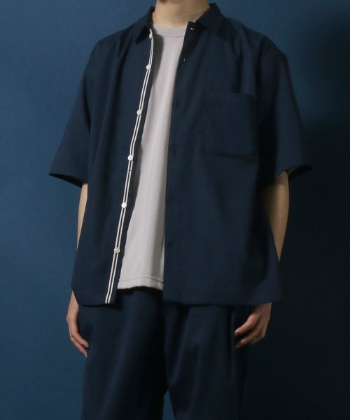 ANPAS(ANPAS)/【ANPAS】Linen Like Shirt Jacket SET－UP/麻風シャツジャケット＆ワイドテーパードパンツ セットアップ メンズ/img32