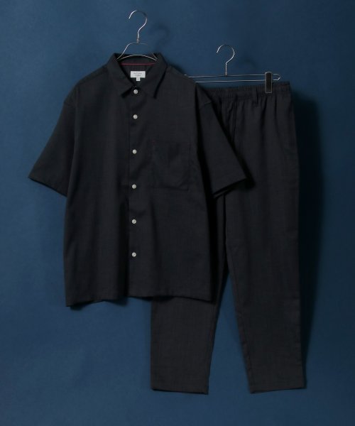 ANPAS(ANPAS)/【ANPAS】Linen Like Shirt Jacket SET－UP/麻風シャツジャケット＆ワイドテーパードパンツ セットアップ メンズ/img33