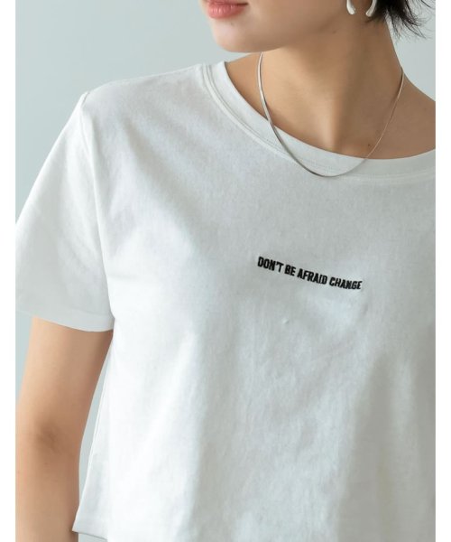 Re:EDIT(リエディ)/ロゴ刺繍クロップドTシャツ/img07