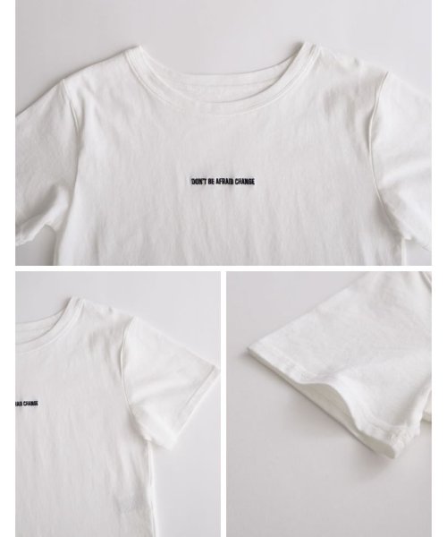 Re:EDIT(リエディ)/ロゴ刺繍クロップドTシャツ/img11