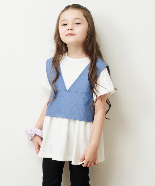 a.v.v(KID'S)(アー・ヴェ・ヴェキッズ)/[100－130]【2点セット/セットアップ対応】バックリボンビスチェカットソーセット/img09