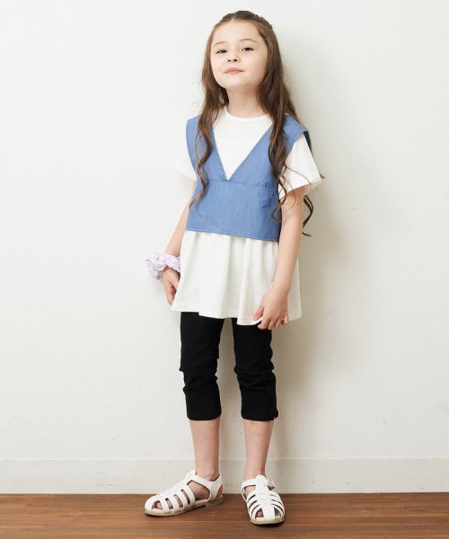 a.v.v(KID'S)(アー・ヴェ・ヴェキッズ)/[100－130]【2点セット/セットアップ対応】バックリボンビスチェカットソーセット/img12