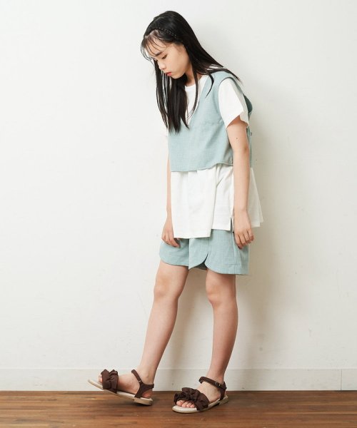 a.v.v(KID'S)(アー・ヴェ・ヴェキッズ)/[160]【2点セット/セットアップ対応】バックリボンビスチェカットソーセット/img07