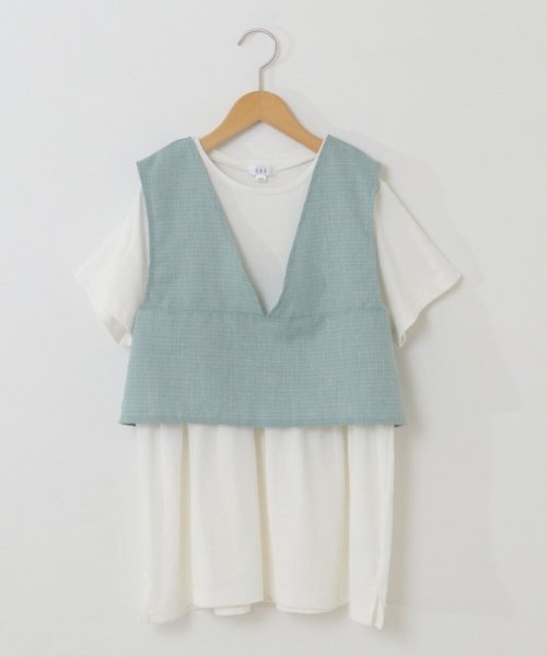 a.v.v(KID'S)(アー・ヴェ・ヴェキッズ)/[160]【2点セット/セットアップ対応】バックリボンビスチェカットソーセット/img15