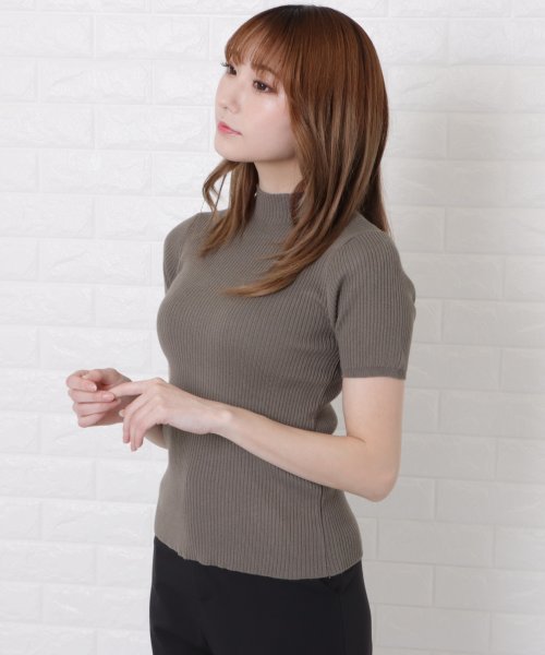 セール ハイネック半袖リブニットサマーニット レースレディース Lace Ladies Magaseek