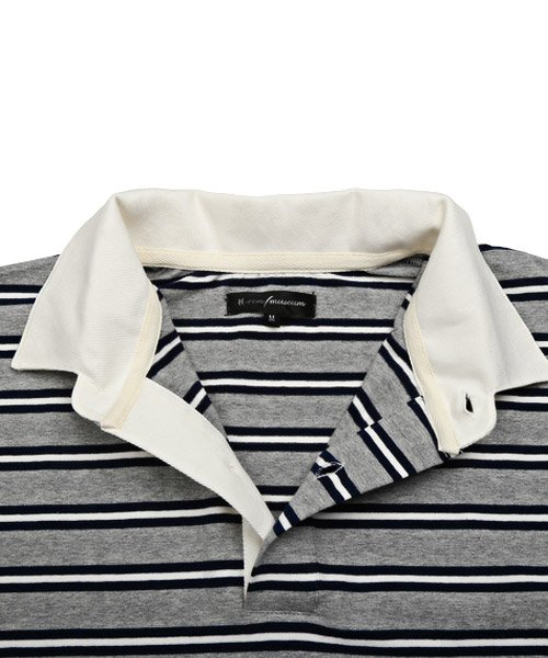 LUXSTYLE(ラグスタイル)/レトロボーダー半袖ポロシャツ/ポロシャツ メンズ ラガーシャツ 半袖 ビッグシルエット ボーダー/img16