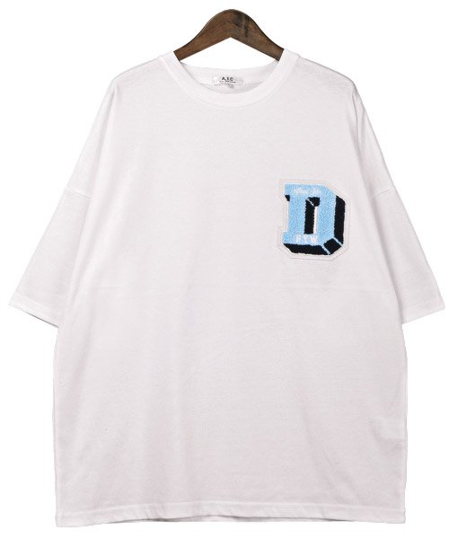 LUXSTYLE(ラグスタイル)/ワッペンロゴバックプリントTシャツ/Tシャツ メンズ 半袖 ビッグシルエット ワッペン サガラ刺繍 ロゴ プリント/img09