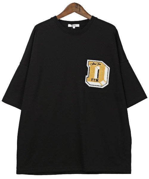 LUXSTYLE(ラグスタイル)/ワッペンロゴバックプリントTシャツ/Tシャツ メンズ 半袖 ビッグシルエット ワッペン サガラ刺繍 ロゴ プリント/img11