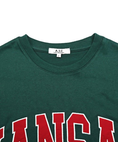 LUXSTYLE(ラグスタイル)/カレッジロゴアップリケTシャツ/Tシャツ メンズ 半袖 ビッグシルエット カレッジ ロゴ プリント/img11