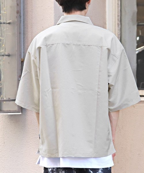 LUXSTYLE(ラグスタイル)/速乾ビッグオープンカラー半袖シャツ/オープンカラーシャツ メンズ 半袖 ビッグシルエット/img01