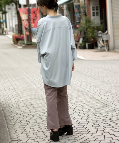 SITRY(SITRY)/【SITRY】wide silhouette Drape Band Collar shirt/ワイドシルエット ドレープ バンドカラーシャツ メンズ /img21