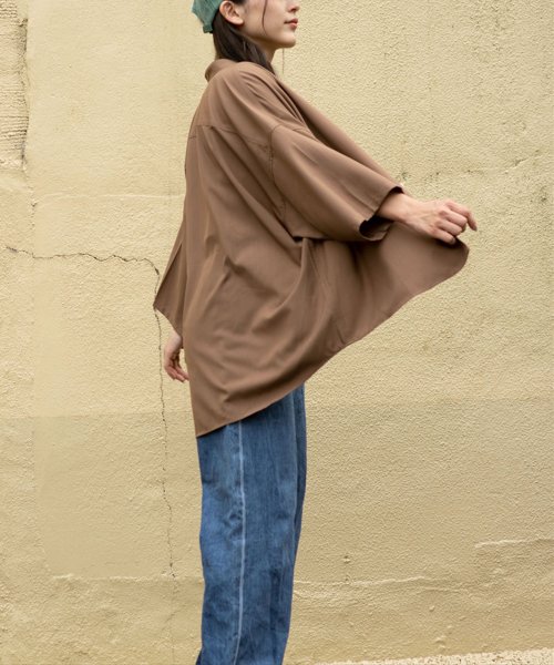 SITRY(SITRY)/【SITRY】wide silhouette Drape Band Collar shirt/ワイドシルエット ドレープ バンドカラーシャツ メンズ /img22