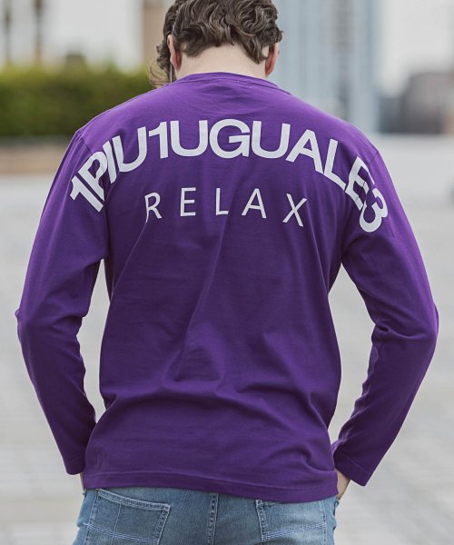 1PIU1UGUALE3 RELAX(1PIU1UGUALE3 RELAX)/1PIU1UGUALE3 RELAX(ウノピゥウノウグァーレトレ)バックロゴプリント長袖Tシャツ/img18