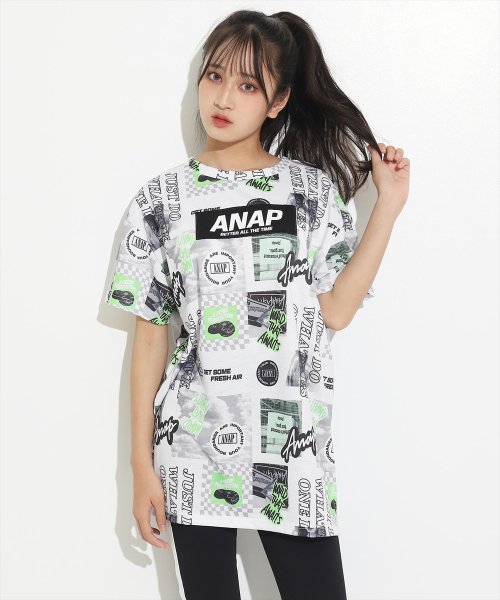 ANAP　GiRL(アナップガール)/R+S転写総柄ビッグTシャツ/img08