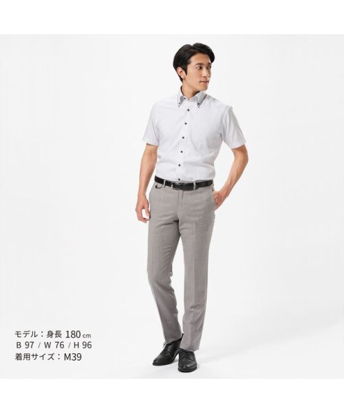 TOKYO SHIRTS(TOKYO SHIRTS)/【Layered Cool】形態安定 マイターボタンダウン 半袖ビジネスワイシャツ/img02