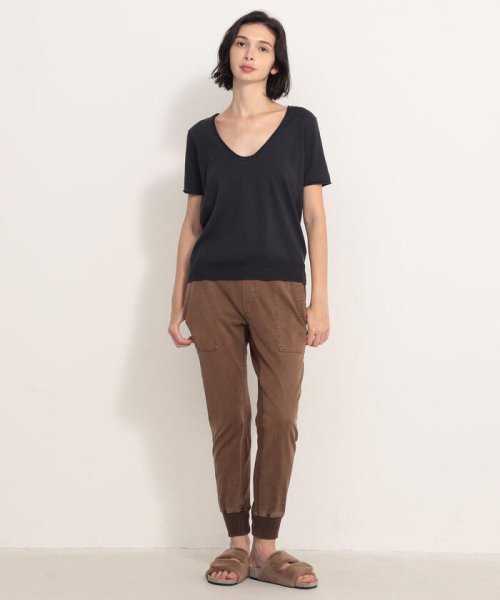 ストレッチリネン ソフトVネックプルオーバー WYLP3758 