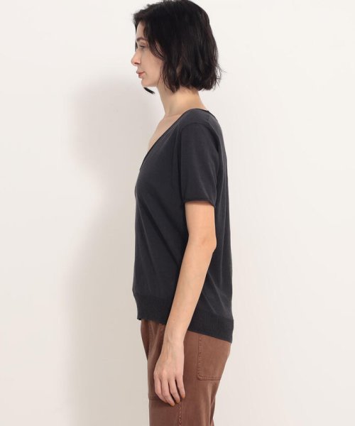 ストレッチリネン ソフトVネックプルオーバー WYLP3758 