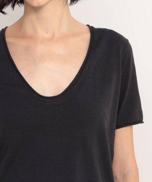 ストレッチリネン ソフトVネックプルオーバー WYLP3758 