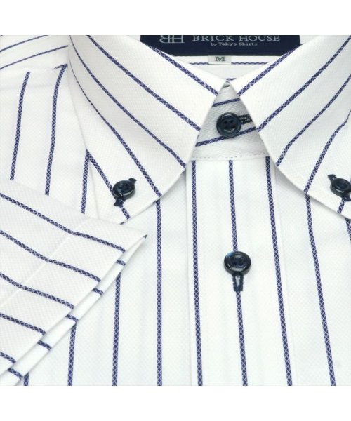 TOKYO SHIRTS(TOKYO SHIRTS)/形態安定 ボタンダウンカラー 半袖ビジネスワイシャツ/img03
