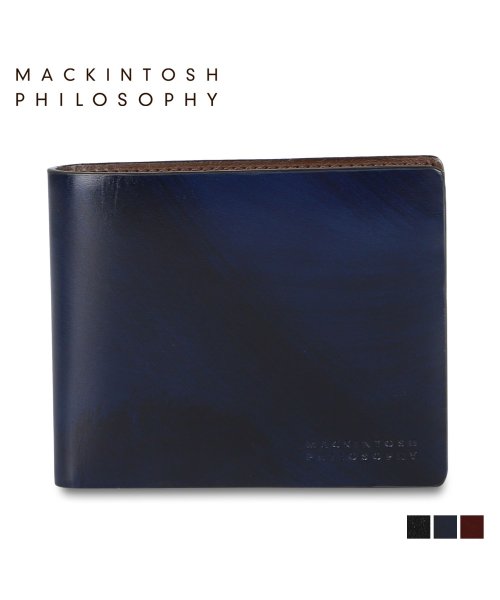 MACKINTOSH PHILOSOPHY(マッキントッシュ フィロソフィー)/マッキントッシュ フィロソフィー MACKINTOSH PHILOSOPHY 財布 二つ折り メンズ 本革 ローワン FOLDED WALLET ブラック ネイ/img01