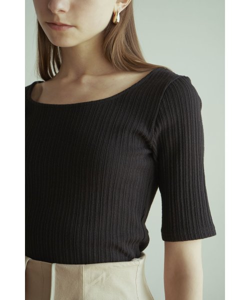 CLANE(クラネ)/RIB DEEP NECK TOPS/img05