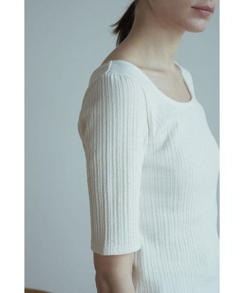 CLANE(クラネ)/RIB DEEP NECK TOPS/img10