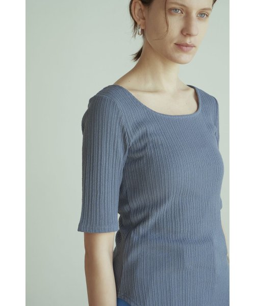 CLANE(クラネ)/RIB DEEP NECK TOPS/img15