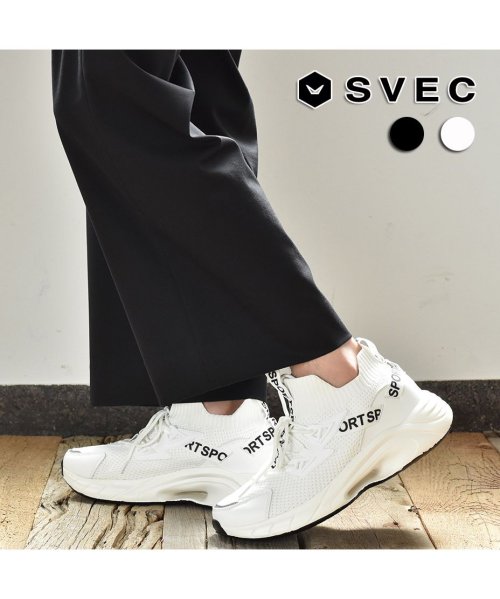 SVEC(シュベック)/スニーカー メンズ 白 黒 SPS168－1/img01