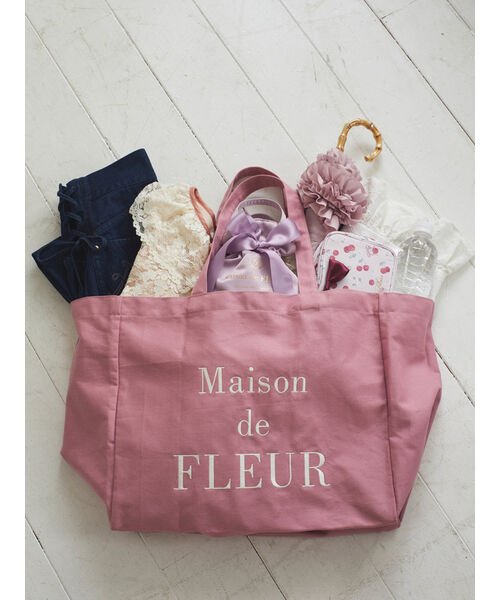 Maison de FLEUR(メゾンドフルール)/ブランドロゴ帆布ワイドトートバッグ/img02