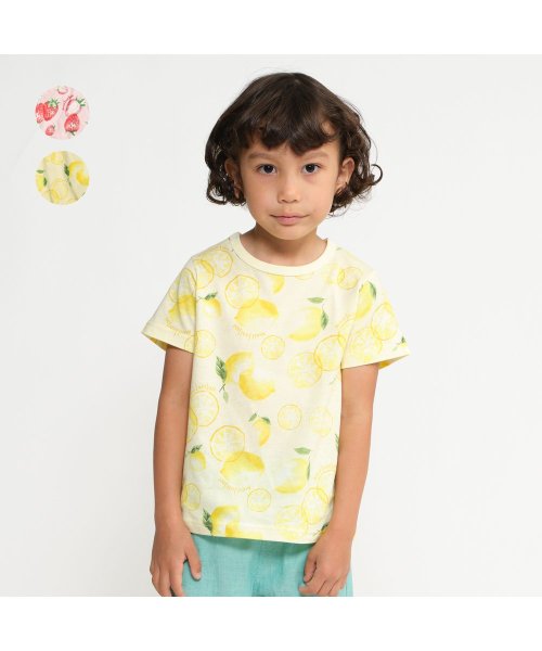 moujonjon(ムージョンジョン)/【子供服】 moujonjon (ムージョンジョン) 日本製水彩フルーツ柄半袖Ｔシャツ 80cm～130cm M36848/img01