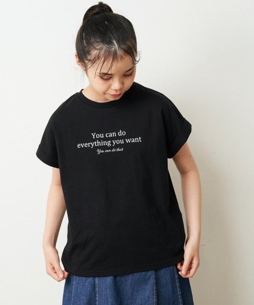 a.v.v(KID'S)(アー・ヴェ・ヴェキッズ)/[100－130]ロールアップスリーブロゴプリントTシャツ/img05