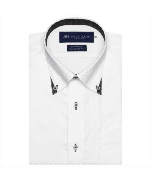 TOKYO SHIRTS(TOKYO SHIRTS)/【超形態安定】マイターボタンダウンカラー 綿100% 半袖ビジネスワイシャツ/img01