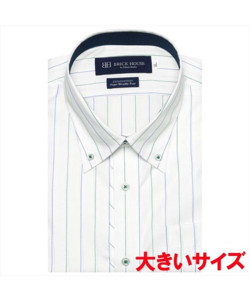 TOKYO SHIRTS(TOKYO SHIRTS)/【超形態安定】ボタンダウンカラー 綿100% 半袖ビジネスワイシャツ/img02