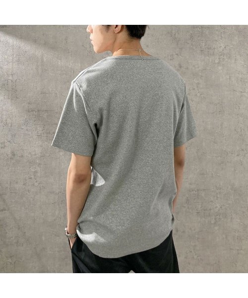 MAC HOUSE(men)(マックハウス（メンズ）)/NAVY ネイビー テレコVネック半袖Tシャツ MH/03755SS/img07