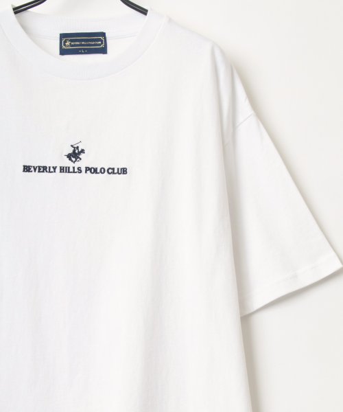LAZAR(ラザル)/【Lazar】BEVERLY HILLS POLO CLUB/ビバリーヒルズポロクラブ ビッグシルエット ワンポイント ロゴ 刺繍 Tシャツ/img18