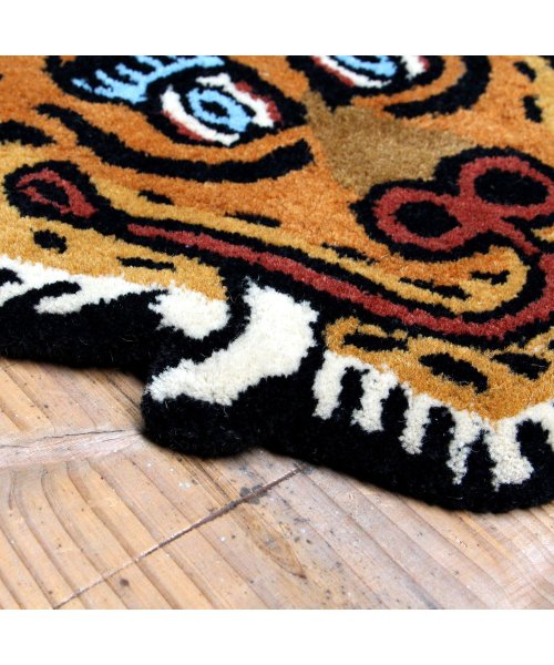 DETAIL(ディテール)/DETAIL ディテール ラグ ラグマット カーペット 絨毯 トラ 厚手 130×75cm チべタン タイガーラグ TIBETAN TIGER RUG M レッ/img06