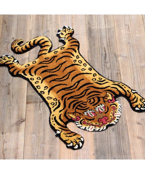 DETAIL(ディテール)/DETAIL ディテール ラグ ラグマット カーペット 絨毯 トラ 厚手 105×62cm チべタン タイガーラグ TIBETAN TIGER RUG S レッ/img13