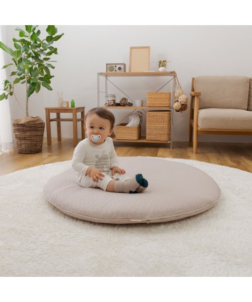 mofua(モフア)/mofua モフア ベビーマット マットレス ラウンド 直径100cm 円形 キルトカバー付き 洗える CLOUD柄 ROUND BABY MAT 362559/img17