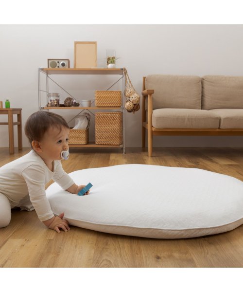 mofua(モフア)/mofua モフア ベビーマット マットレス ラウンド 直径100cm 円形 キルトカバー付き 洗える CLOUD柄 ROUND BABY MAT 362559/img24