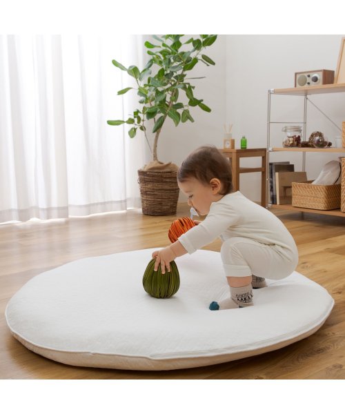 mofua(モフア)/mofua モフア ベビーマット マットレス ラウンド 直径100cm 円形 キルトカバー付き 洗える CLOUD柄 ROUND BABY MAT 362559/img25