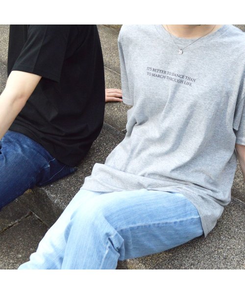 MODISH GAZE(モディッシュ ガゼ)/LIFEバックレタリング半袖Tシャツ/img12